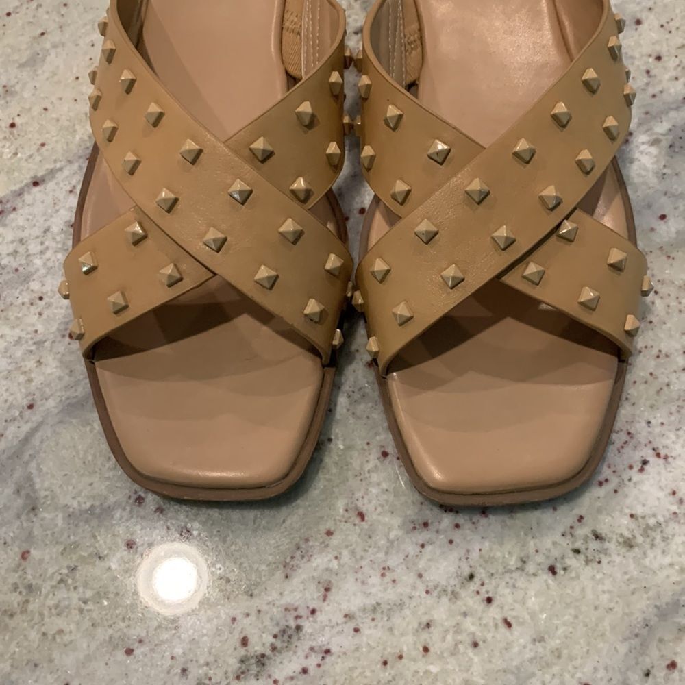 Nude Studded Slides - Picture 2 of 6